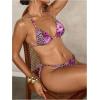 imageVerdusa Womens Y2K Bikini 2 Piece Cheetah Floral Swimsuit Halter Triangle Tie Side String Bikini SetApricot and Purple