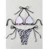 imageVerdusa Womens Y2K Bikini 2 Piece Cheetah Floral Swimsuit Halter Triangle Tie Side String Bikini SetBlack and White