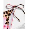 imageVerdusa Womens Y2K Bikini 2 Piece Cheetah Floral Swimsuit Halter Triangle Tie Side String Bikini SetMulticolor