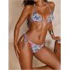 imageVerdusa Womens Y2K Bikini 2 Piece Cheetah Floral Swimsuit Halter Triangle Tie Side String Bikini SetPink and Green