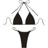 imageVerdusa Womens 2 Piece Bikini Set Swimsuits Swimwear Halter Triangle Top and Thong Bathing SuitDeep Black