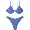 imageVerdusa Womens 2 Piece Triangle Bikini High Cut Bathing Suit SwimsuitBlue