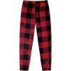 imageVerdusa Womens Buffalo Plaid Print Fuzzy Pajama Pants Loungewear Sleep PantsRed