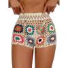 imageVerdusa Womens Crochet Bikini Swimsuit Cover Up Hollow Out Sheer Beach ShortsMulticolor