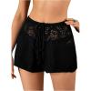 imageVerdusa Womens Hollow Out Crochet Beach Cover Up Knit Loose Wide Leg ShortsBlack