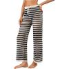 imageVerdusa Womens Hollow Out Crochet Knit Striped High Waist Swimwear Cover Up PantsBlack and Apricot