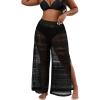 imageVerdusa Womens Plus Size See Through Beach Cover Up Loose Pants Swimsuit Bikini BottomLace Black