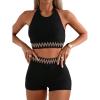 imageVerdusa Womens Two Piece Swimsuits High Waisted Geo Tape Halter Bathing Suits with BoyshortsBlack