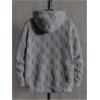 imageVerdusa Mens Fuzzy Pullover Hoodie Long Sleeve Letter Embroidery Hooded SweatshirtDark Grey L