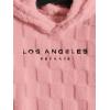 imageVerdusa Mens Fuzzy Pullover Hoodie Long Sleeve Letter Embroidery Hooded SweatshirtPink