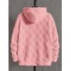 imageVerdusa Mens Fuzzy Pullover Hoodie Long Sleeve Letter Embroidery Hooded SweatshirtPink