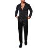 imageVerdusa Mens Glitter Shirts Long Sleeve Collar Button Down Party Shirt TopBlack