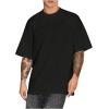 imageVerdusa Mens Oversized Shirts Short Sleeve Loose Fit Casual Solid Basic Tee TopsBlack