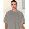 imageVerdusa Mens Oversized Shirts Short Sleeve Loose Fit Casual Solid Basic Tee TopsGrey