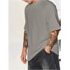 imageVerdusa Mens Oversized Shirts Short Sleeve Loose Fit Casual Solid Basic Tee TopsGrey