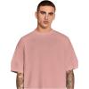 imageVerdusa Mens Oversized Shirts Short Sleeve Loose Fit Casual Solid Basic Tee TopsPink