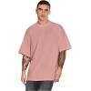 imageVerdusa Mens Oversized Shirts Short Sleeve Loose Fit Casual Solid Basic Tee TopsPink