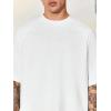 imageVerdusa Mens Oversized Shirts Short Sleeve Loose Fit Casual Solid Basic Tee TopsWhite