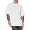 imageVerdusa Mens Oversized Shirts Short Sleeve Loose Fit Casual Solid Basic Tee TopsWhite