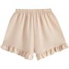 imageVerdusa Womens 2 Piece Lounge Sets Cute Linen Pajama Set Ruffled Sleeve Shirt and Shorts ApricotApricot