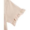 imageVerdusa Womens 2 Piece Lounge Sets Cute Linen Pajama Set Ruffled Sleeve Shirt and Shorts ApricotApricot