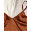 imageVerdusa Womens 4 Piece Satin Cami Top and Shorts Pants Nightwear Pajama SetRust Brown