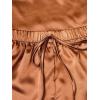 imageVerdusa Womens 4 Piece Satin Cami Top and Shorts Pants Nightwear Pajama SetRust Brown