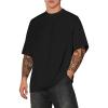 imageVerdusa Mens Oversized Shirts Short Sleeve Loose Fit Casual Solid Basic Tee TopsBlack