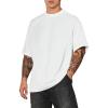 imageVerdusa Mens Oversized Shirts Short Sleeve Loose Fit Casual Solid Basic Tee TopsWhite