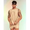 imageVerdusa Mens 2 Piece Metallic Outfit Sleeveless Tank Top and Short Tracksuit SetsGold
