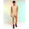 imageVerdusa Mens 2 Piece Metallic Outfit Sleeveless Tank Top and Short Tracksuit SetsGold