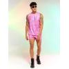imageVerdusa Mens 2 Piece Metallic Outfit Sleeveless Tank Top and Short Tracksuit SetsPink