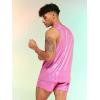 imageVerdusa Mens 2 Piece Metallic Outfit Sleeveless Tank Top and Short Tracksuit SetsPink