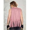 imageVerdusa Mens Sleeveless V Neck Studded Detail Fringe Trim Open Front Vest JacketPink