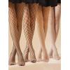imageVerdusa Womens 4 Pairs Sheer Fishnet Stockings High Waist Lace Mesh TightsBlack White