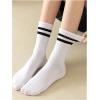 imageVerdusa Womens 6 Pairs Stripes Ankle Socks Casual Sporty Calf SocksMulticolor a