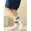 imageVerdusa Womens 6 Pairs Stripes Ankle Socks Casual Sporty Calf SocksMulticolor a