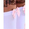 imageVerdusa Womens Bow Knot Over The Knee Socks Long Boot StockingsWhite and Pink