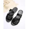 imageVerdusa Womens Braided Strappy Flat Sandals Summer Slides Open Toe Beach ShoesBlack