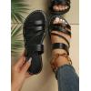 imageVerdusa Womens Braided Strappy Flat Sandals Summer Slides Open Toe Beach ShoesBlack