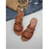 imageVerdusa Womens Braided Strappy Flat Sandals Summer Slides Open Toe Beach ShoesMocha Brown