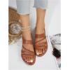 imageVerdusa Womens Braided Strappy Flat Sandals Summer Slides Open Toe Beach ShoesMocha Brown