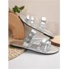 imageVerdusa Womens Braided Strappy Flat Sandals Summer Slides Open Toe Beach ShoesSilver
