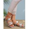 imageVerdusa Womens Braided Strappy Flat Sandals Summer Slides Open Toe Beach ShoesSilver
