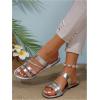 imageVerdusa Womens Braided Strappy Flat Sandals Summer Slides Open Toe Beach ShoesSilver