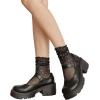 imageVerdusa Womens Fishnet Floral Lace Transparent SocksBlack