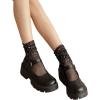 imageVerdusa Womens Fishnet Floral Lace Transparent SocksBlack