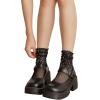 imageVerdusa Womens Fishnet Floral Lace Transparent SocksBlack