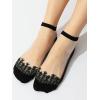 imageVerdusa Womens Fishnet Floral Lace Transparent SocksBlack1