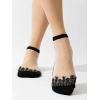 imageVerdusa Womens Fishnet Floral Lace Transparent SocksBlack1